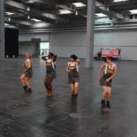 Multimedia Event Performance: Forklift Ballet & Graffiti Action. Directed and produced by Barbara Duchow for Jungheinrich Deutschland Product Staging & After-Show Party, Hannover, Germany, 2014. © dasintegral