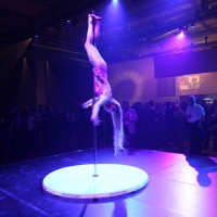 Multimedia Event Performance: Forklift Ballet & Graffiti Action. Directed and produced by Barbara Duchow for Jungheinrich Deutschland Product Staging & After-Show Party, Hannover, Germany, 2014. © dasintegral